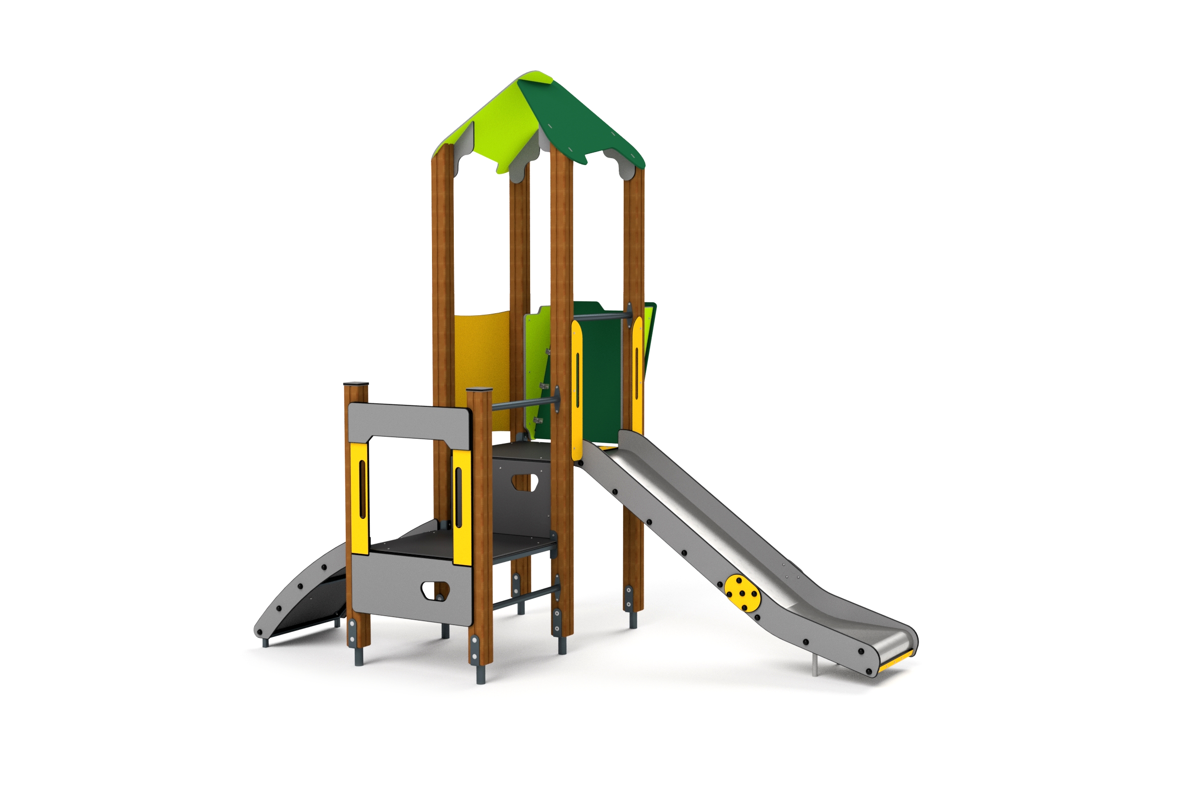 10011 Kleiner Kletterturm mit runder Rampe und Rutschbahn Ansicht 2