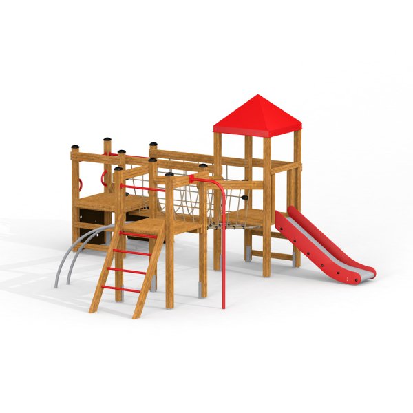 Lemur Spielturm mit Rutsche Ansicht 2