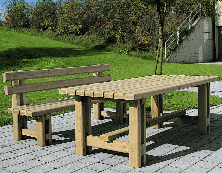 Parktisch Kiefer Ansicht 3