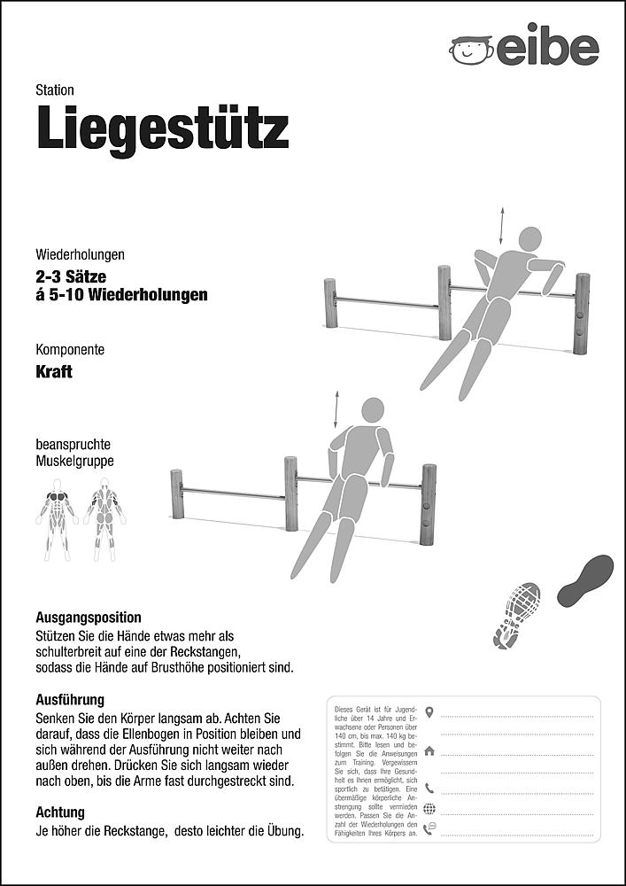 Trimm-dich-Pfad Trainingsschild Liegestütz Ansicht 6
