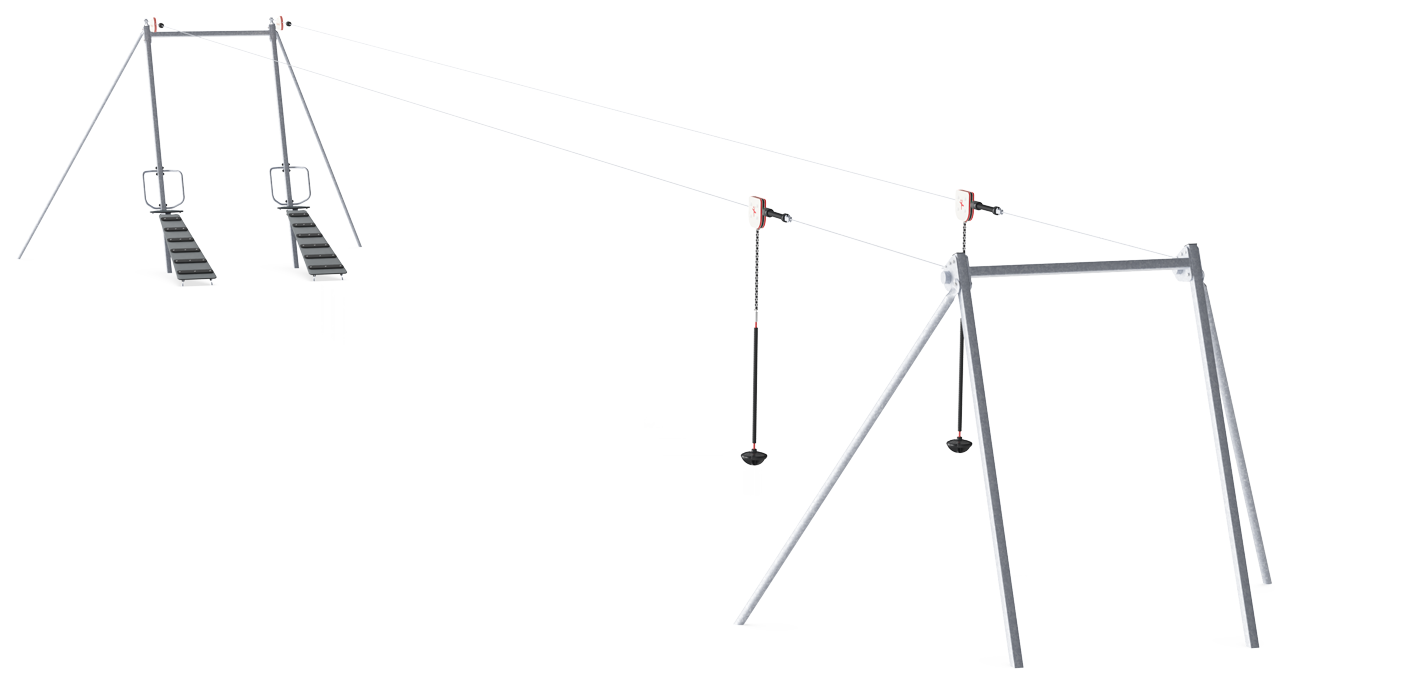 KOMPAN Doppelseilbahn eben 25m Ansicht 2
