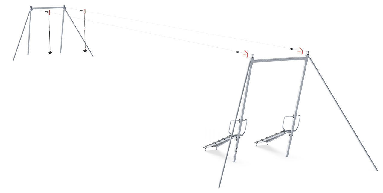 KOMPAN Doppelseilbahn eben 25m Ansicht 3