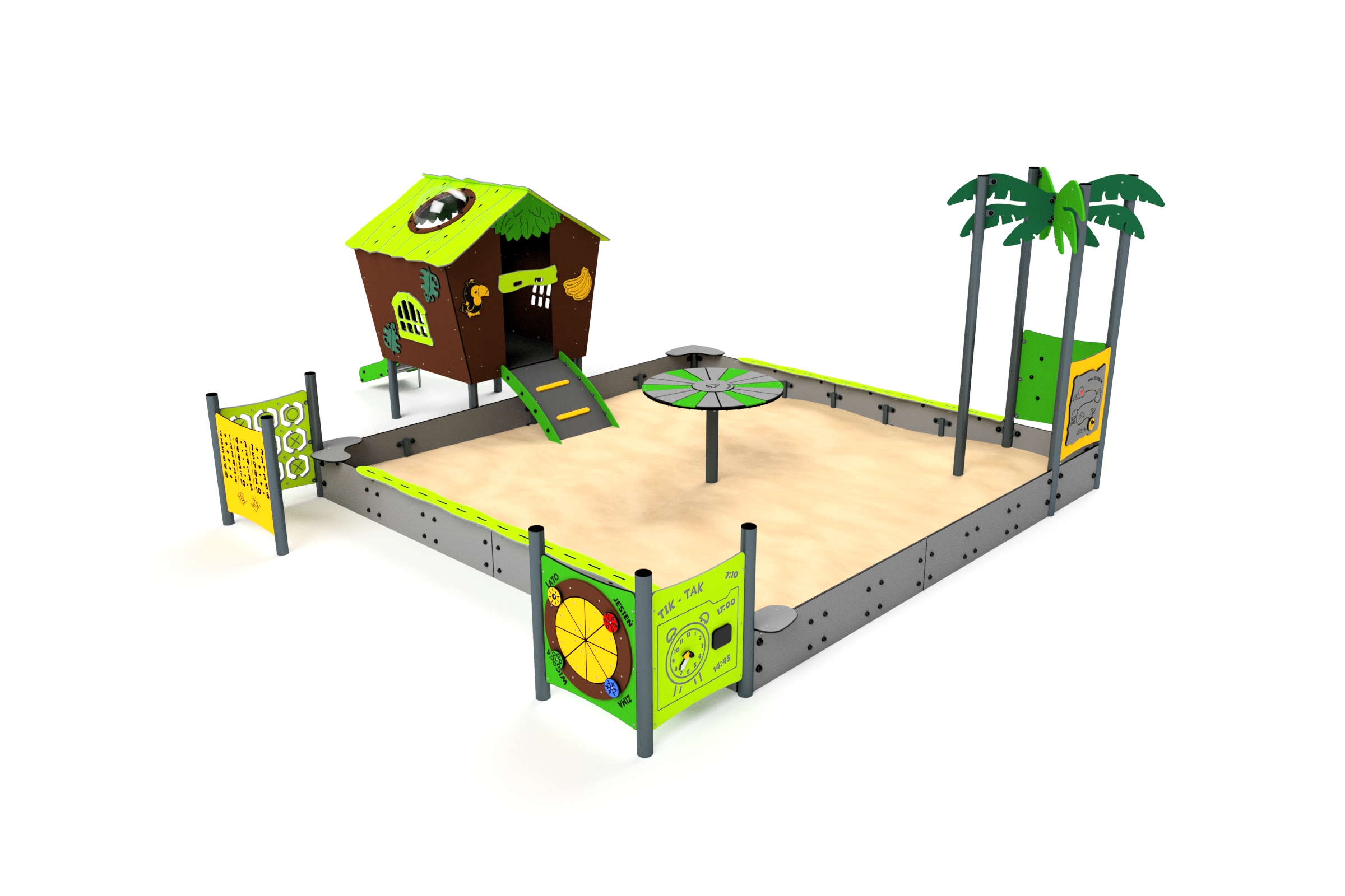 3211S Pädagogischer Sandkasten mit Spielhäuschen Ansicht 2