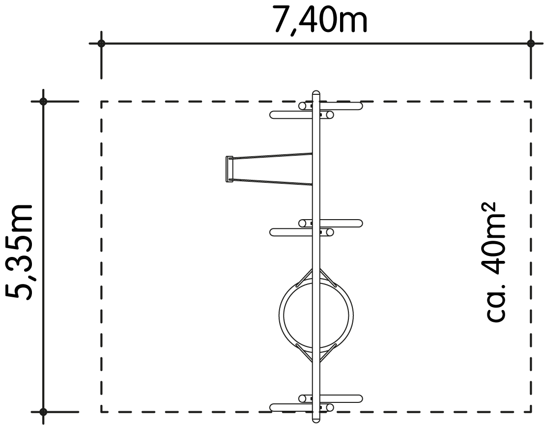 Schaukel-Nestkorb-Kombi 1-fach LH210cm Ansicht 5