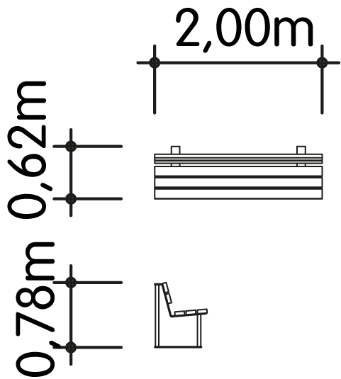 Sitzbank Speyer mit Lehne Ansicht 4