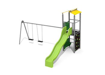 Kletterturm 1 mit 1er Schaukel steel color Ansicht 5