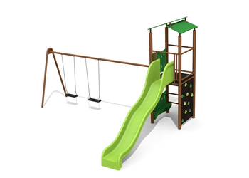 Kletterturm 1 mit 1er Schaukel steel color Ansicht 6