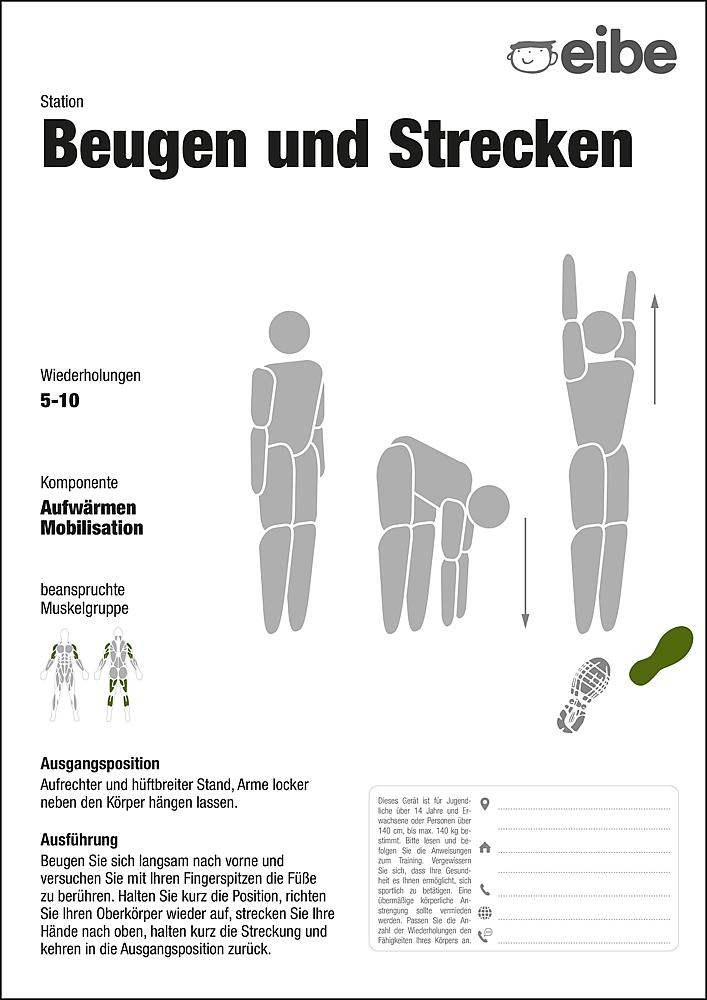 Trimm-dich-Pfad Trainingsschild Beugen und Strecken Ansicht 5
