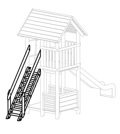 Treppe für Turm aus Fichte Ansicht 4