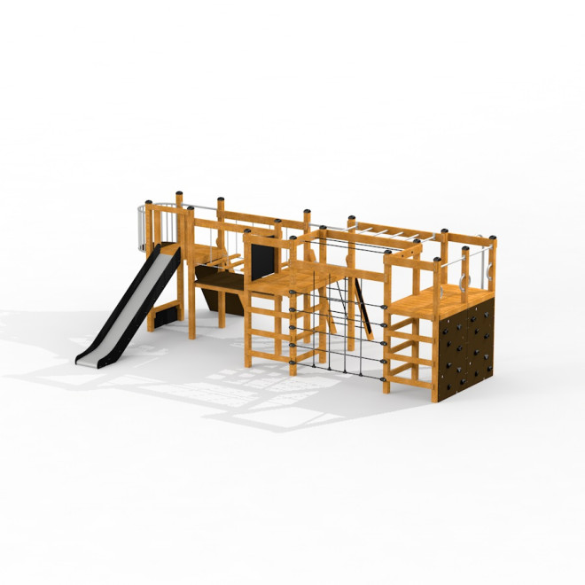 Spiel Ecke Klettergerüst mit Rutsche Ansicht 2