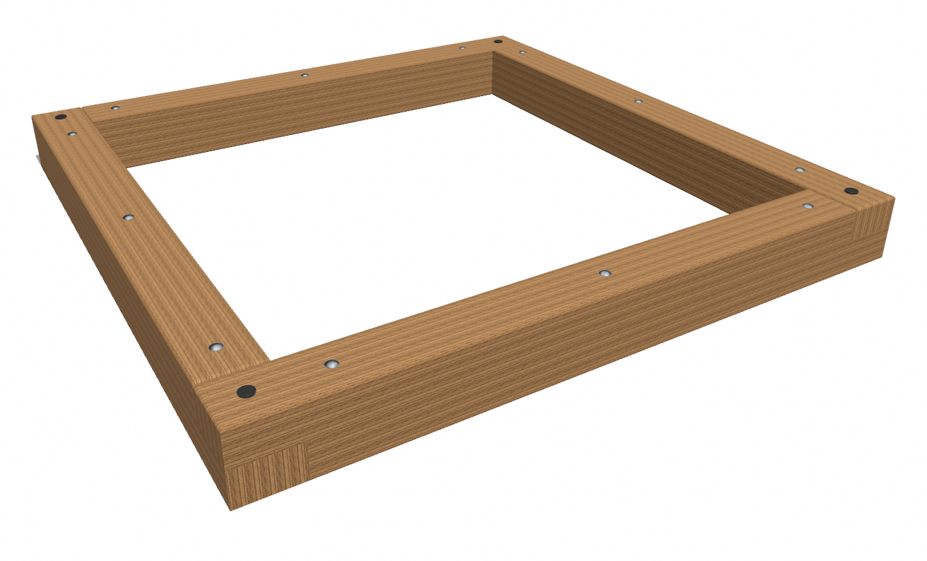 Sandkasten aus Kantholz Ansicht 4